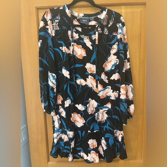 Maeve by Anthropologie Ragonda Tunic Floral Long Sleeve Dress. Size 4 - Picture 3 of 14